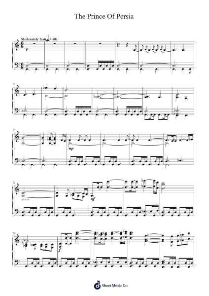 The Prince Of Persia (Piano Solo) Sheet Music by Harry Gregson-Williams-Arr.Louisron Whitemax