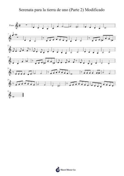 Serenata para la tierra de uno (Parte 2) Modificado Sheet Music by undefined-Arr.Maypaul