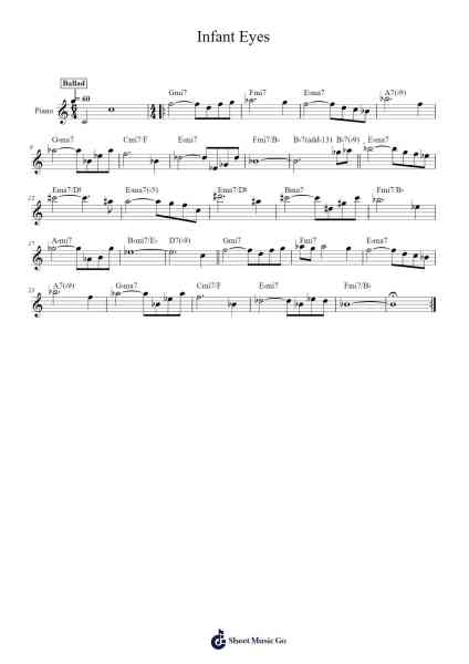Infant Eyes Sheet Music by Wayne Shorter-Arr.Bonnes Junemiah