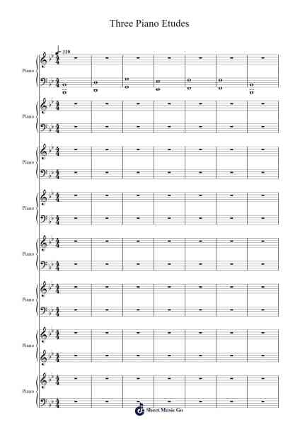 Three Piano Etudes Sheet Music by jmk777-Arr.Felgrace