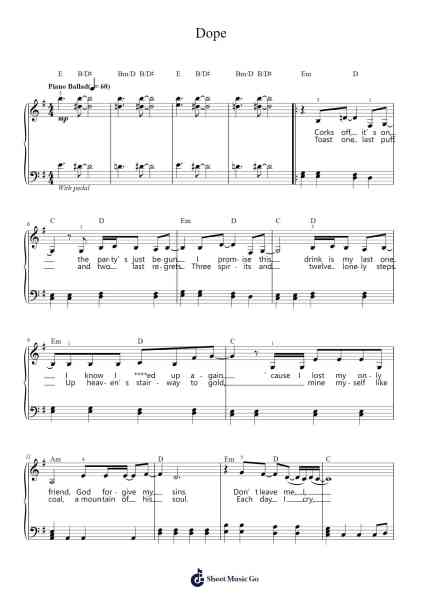Dope Sheet Music by Lady Gaga-Arr.Gregrace Glennjob