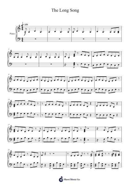 The Long Song Sheet Music by Jeanlou-Arr.Dunkin Betcie