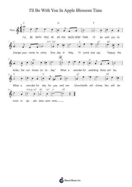 I'll Be With You In Apple Blossom Time Sheet Music by Jo Stafford/The Andrews Sisters-Arr.Shedave Dwightrene