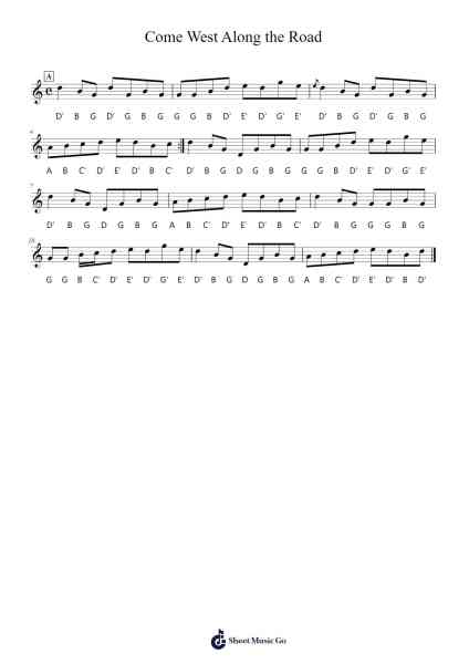 Come West Along the Road Sheet Music by Unknown author-Arr.Rusmike Hudje