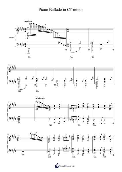 Ballade in C-sharp Minor Sheet Music by Brooksmith Junebel-Arr.Jonesrhys