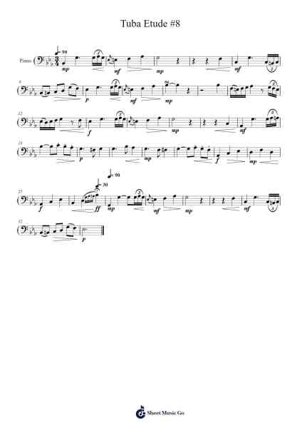Tuba Etude #8 Sheet Music by FrostyFood-Arr.Larple