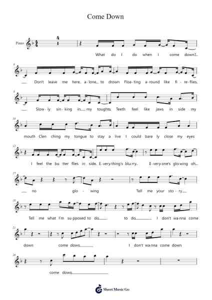 Come Down Sheet Music by Kim Woosung-Arr.Vabuck Clevevien