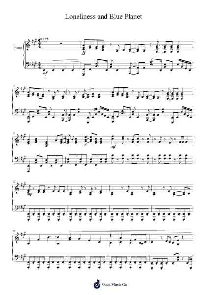 Guitar, Loneliness and Blue Planet Sheet Music by Kessoku Band-Arr.Phoeser