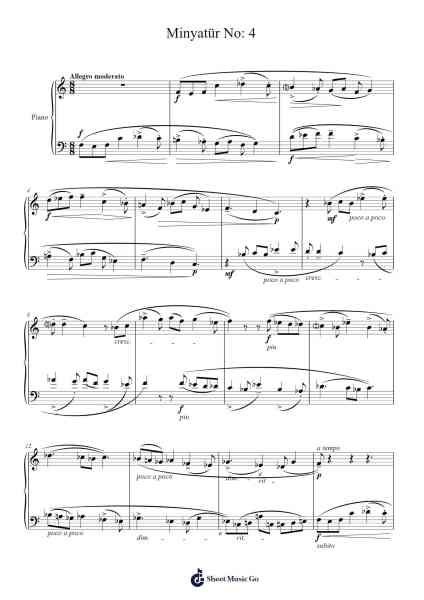 Minyatür No: 4 Sheet Music by Necil Kazım Akses-Arr.Blanes Poyale