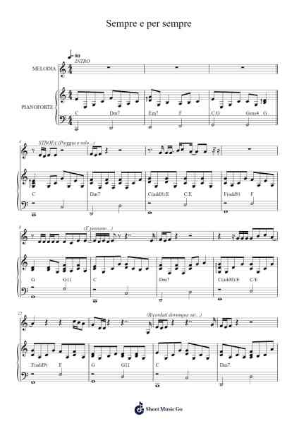 Sempre e per sempre Sheet Music by Francesco De Gregori-Arr.Keyed Kakuk