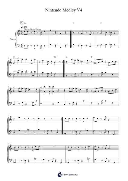 Nintendo Medley V4 Sheet Music by Gileslynn-Arr.Zaharte Whlith