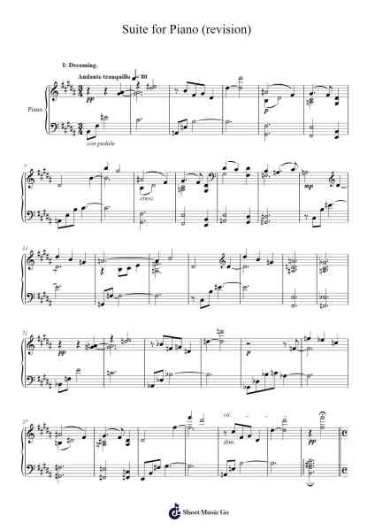 Suite for Piano Sheet Music by Sunwoo Lim-Arr.Eipsridge Zangphne