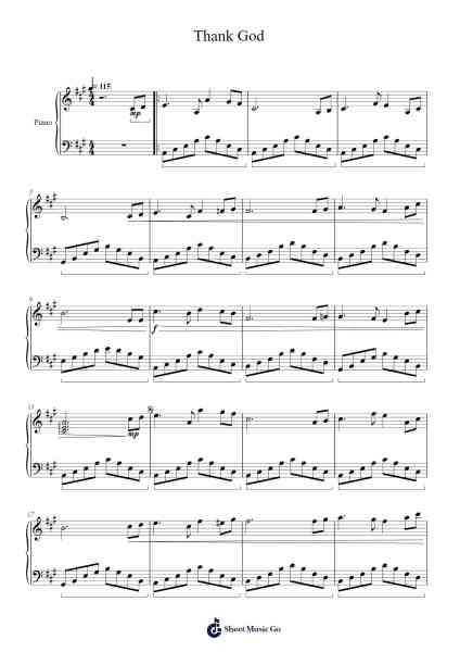 Thank God Sheet Music by Masao Aichi-Arr.Rhyspont