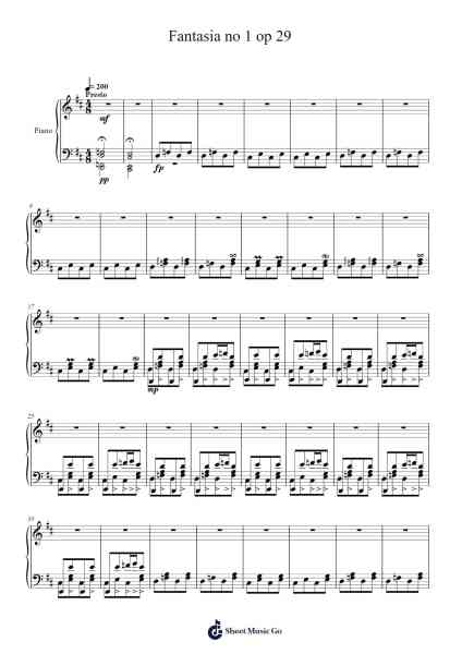 Fantasia No. 1, Op. 29 Sheet Music by Celeab A-Arr.Cliffcam Whbill