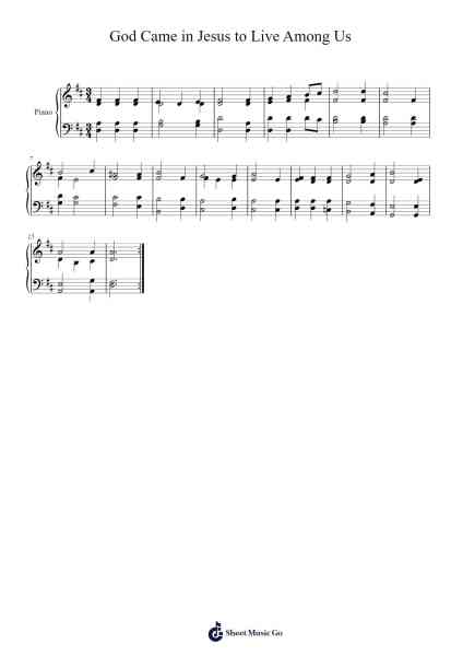 God Came in Jesus to Live Among Us Sheet Music by Dick Krommenhoek-Arr.Krisbe Chadky