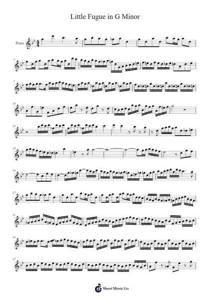 Little Fugue in G Minor Sheet Music by Johann Sebastian Bach-Arr.Keatssoll