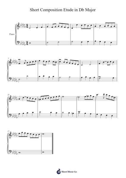 Etude in Db Major Sheet Music by Senest Cartle-Arr.Xefunk Huttrick