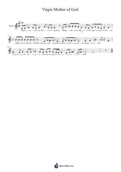 Virgin Mother of God 乐谱由 Kalinnikov - 编曲 Sylgou