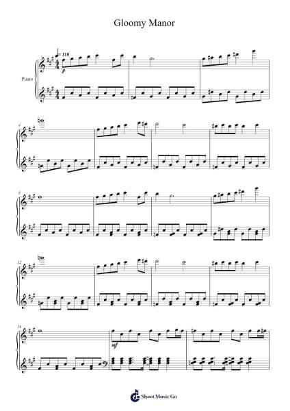 Gloomy Manor Sheet Music by Manel Navola-Arr.Gekeith Fordkiel