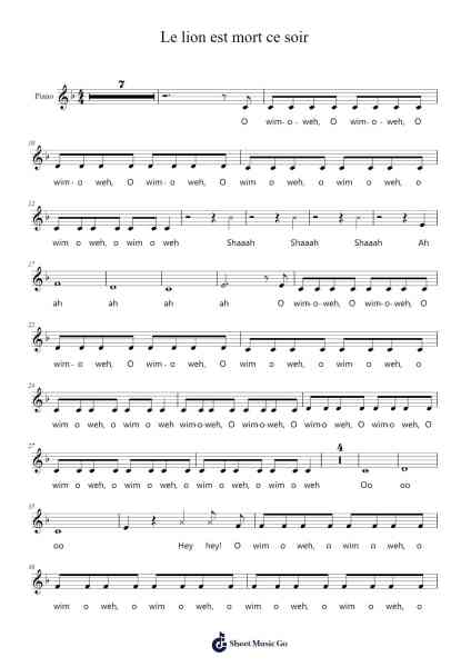 Le lion est mort ce soir Sheet Music by Henri Salvador-Arr.Molthel