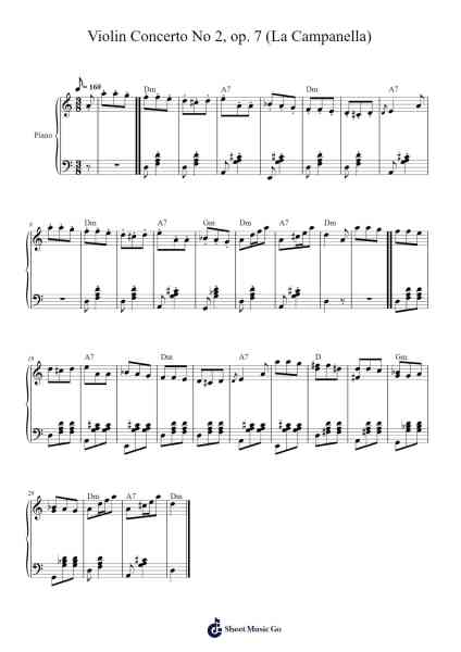 Violin Concerto No. 2 in B Minor, Op. 7 "La Campanella" Sheet Music by Niccolò Paganini-Arr.Deblack Sram