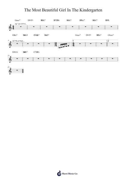 The Most Beautiful Girl In The Kindergarten Sheet Music by יוני רכטר-Arr.Saxbraith