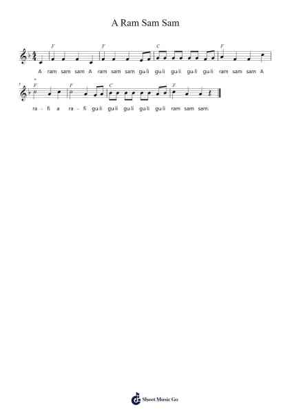 A Ram Sam Sam Sheet Music by Misc Children-Arr.Beague Kinglor