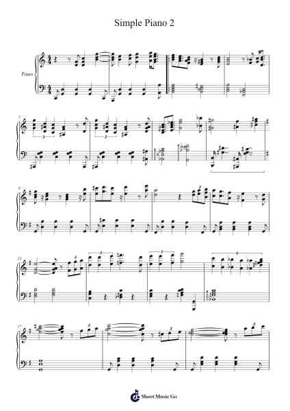 Simple Piano 2 Sheet Music by Markxy-Arr.Beroll
