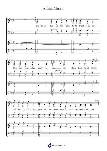 Anima Christi Sheet Music by Marco Frisina-Arr.Derwy Joylogg