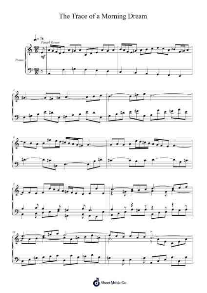 The Trace of a Morning Dream Sheet Music by Toursbur-Arr.Dawny