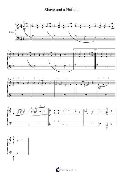 Shave and a Haircut Sheet Music by Nancy and Randell Faber-Arr.Windwood