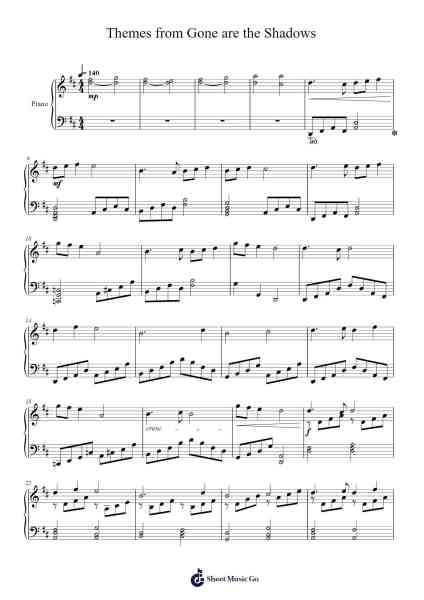 Themes from Gone are the Shadows Sheet Music by Cecilia Van Strijp-Arr.Hewdice
