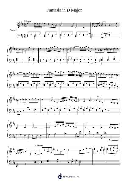 Fantasia in D Major Sheet Music by JordyGSmiteP-Arr.Derlian Sumeo