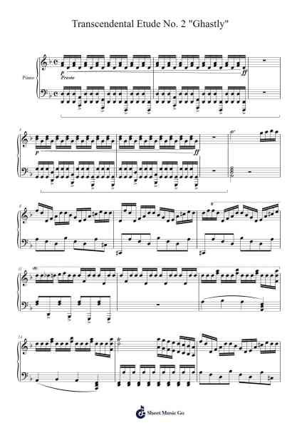Transcendental Etude No. 2 "Ghastly" Sheet Music by Hicksdan-Arr.Primeg