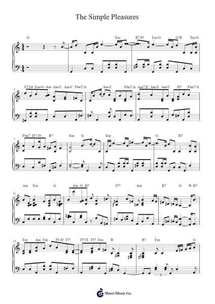 The Simple Pleasures Sheet Music by Unknown author-Arr.Gracejosh