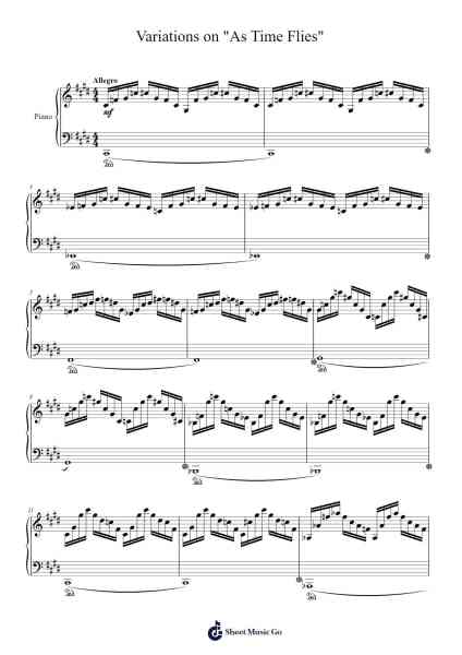 Variations on "As Time Flies" Sheet Music by Sherbohm-Arr.Fanses Tabyoung