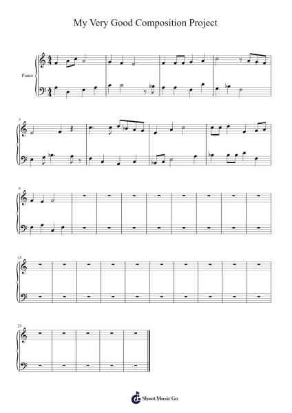 My Very Good Composition Project Sheet Music by Abrabald-Arr.Alkerr Wolfclife