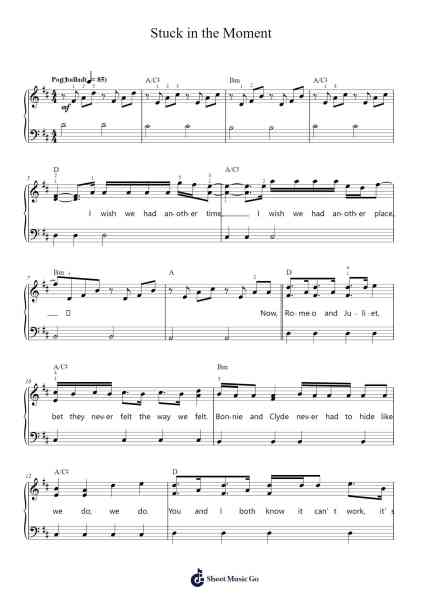 Stuck in the Moment Sheet Music by Justin Bieber-Arr.Woolfleen Juskirk
