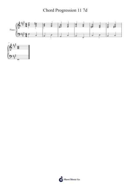 Chord Progression 11 7d Sheet Music by -Arr.Huxver Birdnee