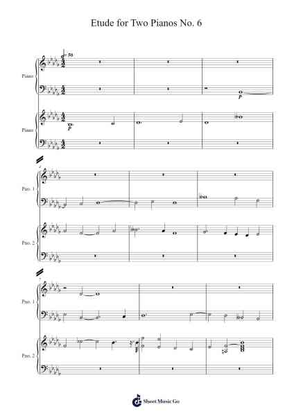Etude for Two Pianos No. 6 Sheet Music by Ian Welsman-Arr.Cotrene Dilkim
