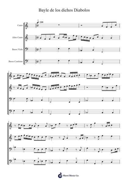 Bayle de los dichos Diabolos Sheet Music by Unknown author-Arr.Morsechi Billra