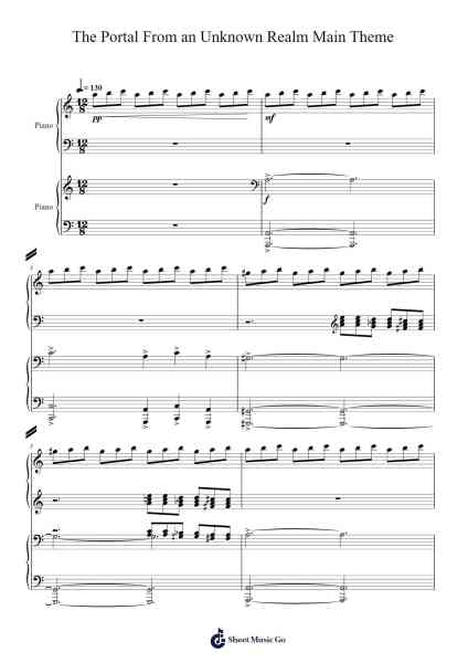 The Portal From an Unknown Realm Main Theme Sheet Music by Benjamin Hernandez-Arr.Toutphen Mondses
