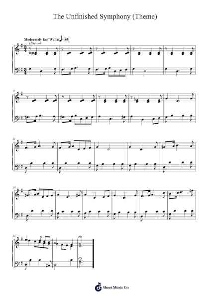 Symphony No. 8 in B Minor, D. 759 "Unfinished" (Theme) Sheet Music by Franz Schubert-Arr.Sherrah Birroll