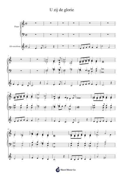 U zij de glorie Sheet Music by Unknown author-Arr.Sigjeff