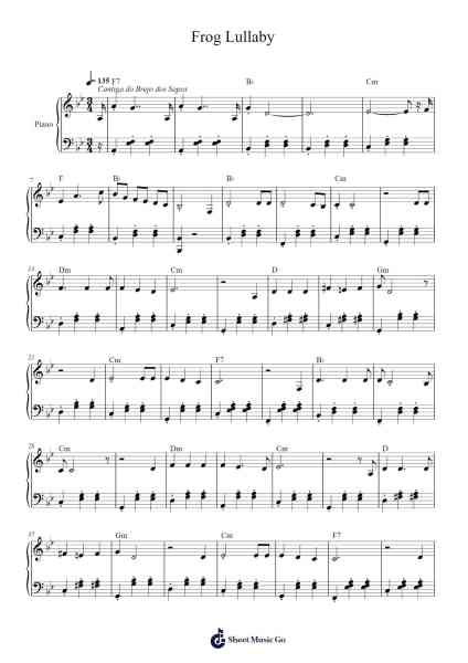 Frog Lullaby Sheet Music by joaocavalcant-Arr.Odewyatt