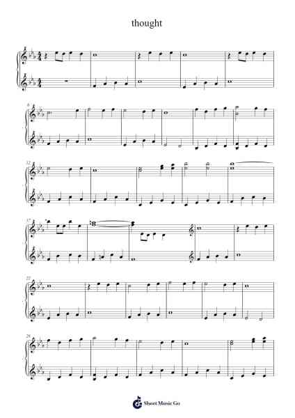 thought Sheet Music by Jonathan Angeles-Arr.Snowno