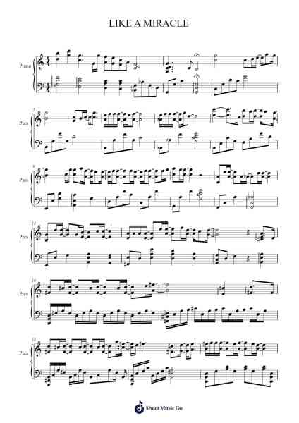 LIKE A MIRACLE Sheet Music by Hwang Chi Yeul-Arr.Bergdrew Browningthur