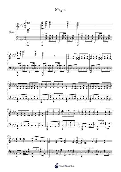 Magia Sheet Music by Yuki Kajiura-Arr.Wildmy