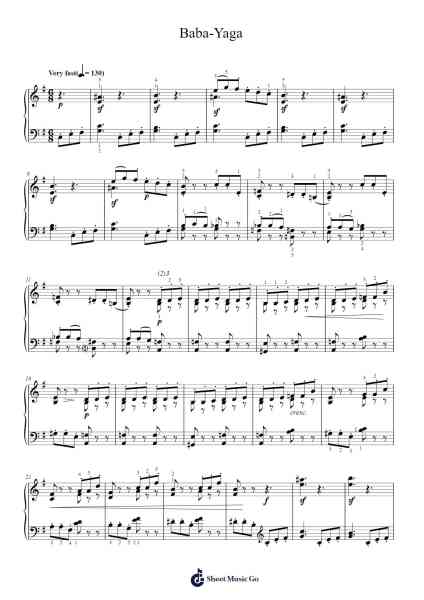 Baba-Yaga Sheet Music by Pyotr Ilyich Tchaikovsky-Arr.Frednice Daveburns