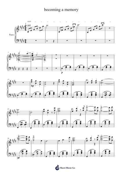 becoming a memory Sheet Music by Henry Li-Arr.Yulenel
